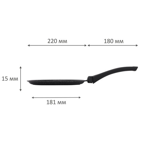 Сковорода блинная 22 см пятислойное антипригарное покрытие, soft-touch ручка, ГАРДАРИКА "Орион", 0822-04 - фото 8