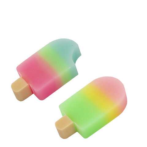 Ластик фигурный FUNSTER (ФАНСТЕР) "АЙСКРИМ", НАБОР 2 ШТУКИ, 55х29х12 мм, цвет ассорти, экологичный ПВХ, блистер, 274016 - фото 3