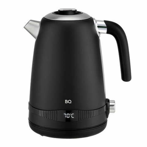 Чайник BQ (БИ-КЬЮ) KT1724SW, 1,7 л, 2200 Вт, закрытый нагревательный элемент, ТЕРМОРЕГУЛЯТОР, черный, 86195511 - фото 1