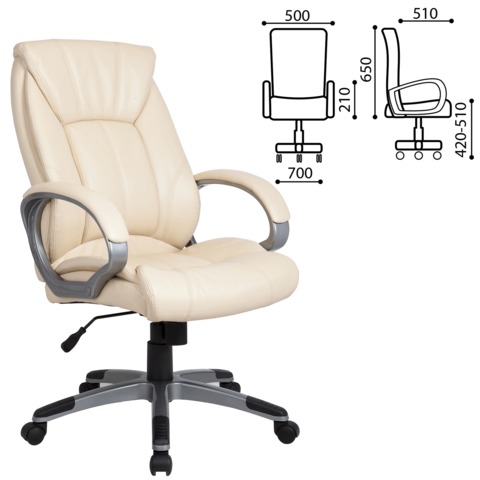Кресло офисное BRABIX "Maestro EX-506", экокожа, бежевое, 531168 - фото 2