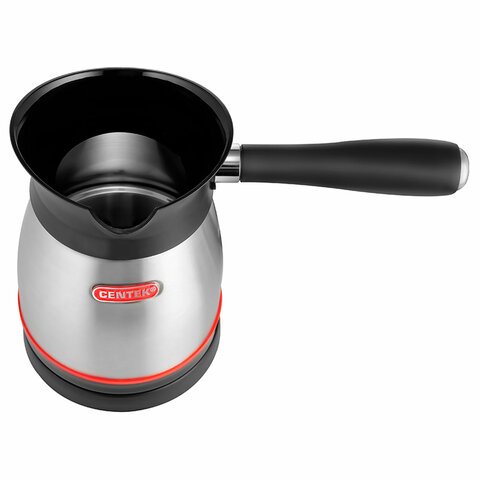 Турка электрическая CENTEK CT-1080, 0,5 л, 480 Вт, механическое управление, с крышкой, стальная, CT-1080 SS - фото 3