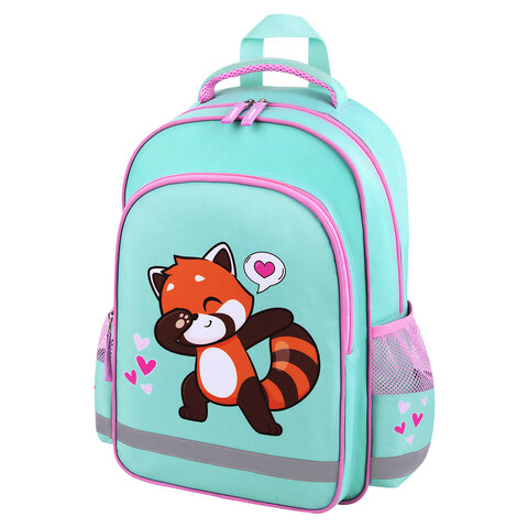 Рюкзак ПИФАГОР SCHOOL, 1 отделение, 3 кармана, "Red panda", 38x28х14 см, 272083 - фото 1