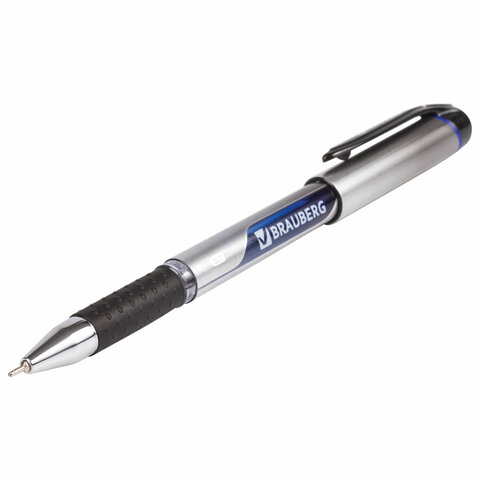 Ручка шариковая масляная с грипом BRAUBERG "Signature", СИНЯЯ, печать, узел 0,7 мм, линия письма 0,35 мм, 142688 - фото 6