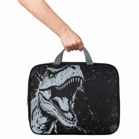 Папка на молнии с ручками BRAUBERG А4, 1 отделение, полиэстер, 80 мм, "Scary dino", 273308 - фото 7