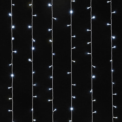 Электрогирлянда-занавес комнатная "Штора" 3х2 м, 144 LED, холодный белый свет, 220 V, ЗОЛОТАЯ СКАЗКА, 591351 - фото 2