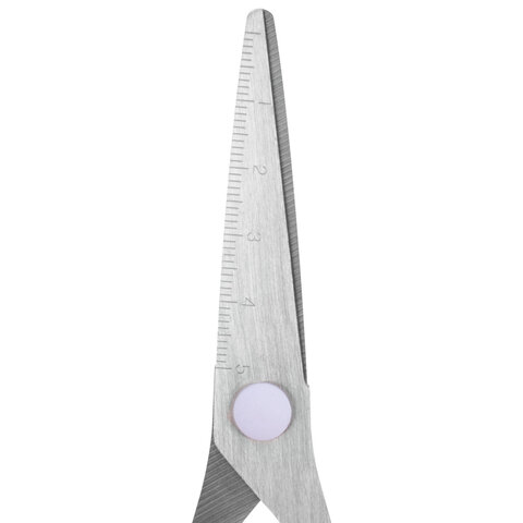 Ножницы BRAUBERG KIDS 130 мм, ручки лавандовые, закругленные лезвия с линейкой, 274061 - фото 4