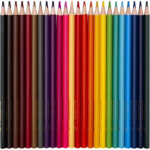 Карандаши цветные ЛУЧ "Школа Творчества", 24 цвета, трехгранные, натуральное дерево, 30С 1808-08 - фото 4