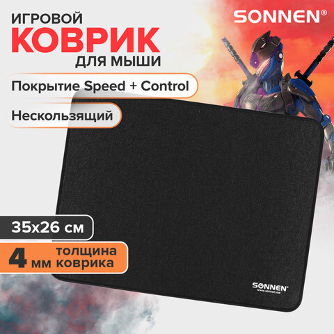 Коврик для мыши игровой SONNEN "ASSAULT", резина + ткань, 350х260х4 мм, 513303 - фото 7