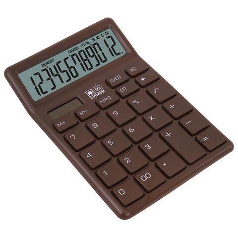 Калькулятор настольный BRAUBERG CH-12-BR (153х103 мм),12 разрядов, двойное питание, коричневый, 272961 - фото 4