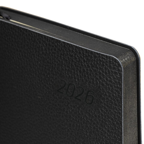 Ежедневник датированный 2026 А5 138x213 мм, BRAUBERG "Stylish", под кожу, гибкий, черный, 117097 - фото 3