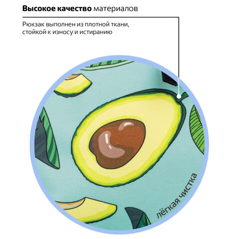 Рюкзак BRAUBERG СИТИ-ФОРМАТ универсальный, "Avocado", зеленый, 41х32х14 см, 229877 - фото 13