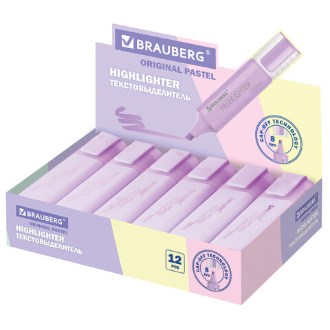 Текстовыделитель BRAUBERG "ORIGINAL PASTEL", ЛАВАНДОВЫЙ, линия 1-5 мм, 151695 - фото 10