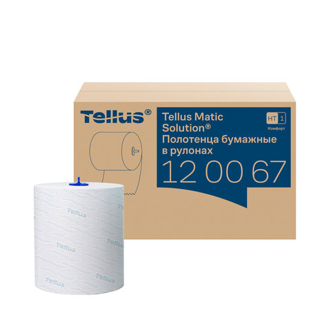 Полотенца бумажные рулонные 150 м, Tellus/TORK Matic (Система H1) ADVANCED, 2-слойные, белые, КОМПЛЕКТ 6 рулонов, 120067 - фото 1