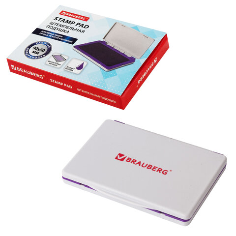 Штемпельная подушка BRAUBERG, 100х80 мм (рабочая поверхность 90х50 мм), фиолетовая краска, 236869 - фото 5
