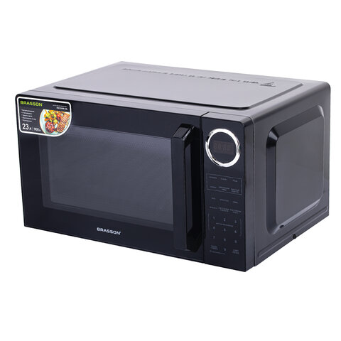 Микроволновая печь BRASSON (БРАССОН) MW2390D-6BL, 23 л, 900 Вт, сенсорное управление, дисплей, таймер, 6 АВТОПРОГРАММ, черная, 454980 - фото 1