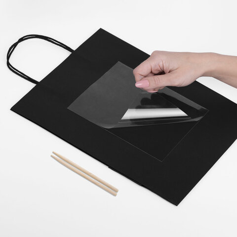 Пакет подарочный КОМПЛЕКТ 7 штук, 26x13x32 см, скретч-слой + стилус, "Black Kraft", ЗОЛОТАЯ СКАЗКА, 591970 - фото 7