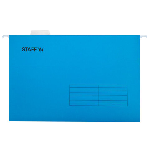 Подвесные папки А4/Foolscap (404х240 мм) до 80 л., КОМПЛЕКТ 10 шт., синие, картон, STAFF, 270933 - фото 2