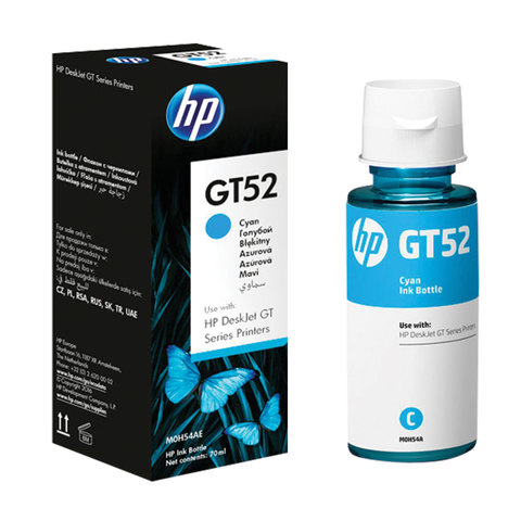 Чернила HP GT52 (M0H54AE) для InkTank 315/410/415, SmartTank 500/515/615 голубые, ресурс 8000 страниц, оригинальные - фото 1
