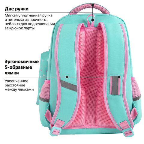 Рюкзак ЮНЛАНДИЯ COMPLETE с пеналом в комплекте, эрго-спинка, "Yummy cat", 42х29х14 см, 270663 - фото 18