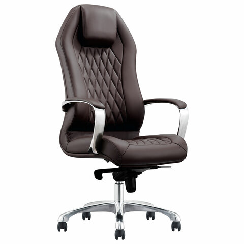 Кресло BRABIX PREMIUM ''Aurus EX-705'', мультиблок, алюминий, экокожа, коричневое, 532929 - фото 1
