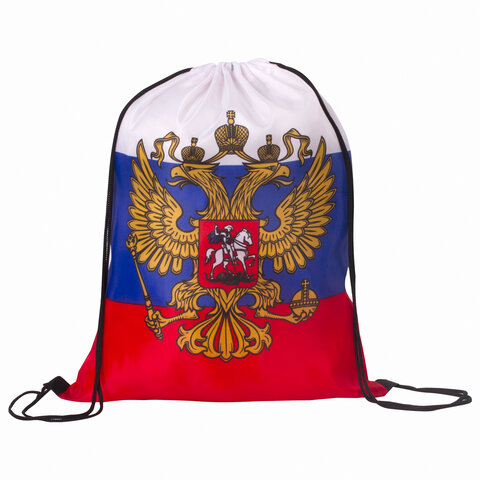 Сумка-мешок на завязках "Триколор РФ", с гербом РФ, 32х42 см, BRAUBERG/STAFF, 228328, RU37 - фото 4