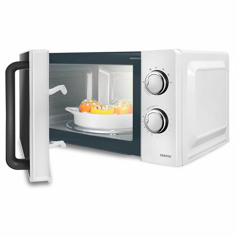 Микроволновая печь CENTEK CT-1575, объем 20 л, мощность 700 Вт, механическое управление, белая, CT-1575 White - фото 3