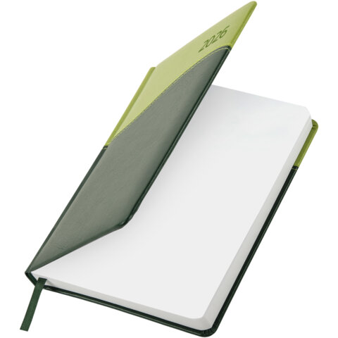 Ежедневник датированный 2026 А5 138x213 мм, BRAUBERG "Bond", под кожу, зеленый/салатовый, 117043 - фото 4