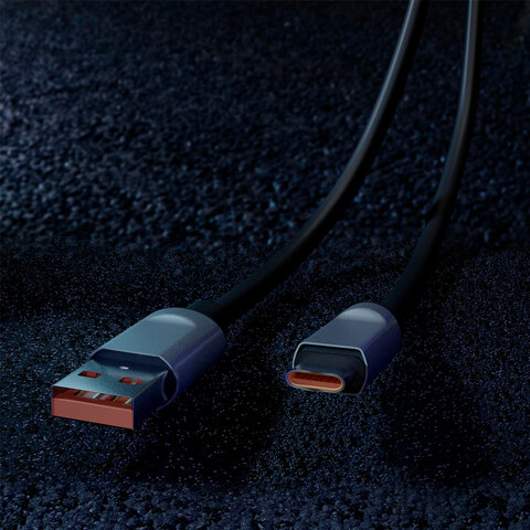 Кабель BOLD USB – Type-C 1 м, 3 А, SMARTBUY, для быстрой зарядки и передачи данных, толстый, черный, 18102, 3112BOLD-BLACK - фото 2