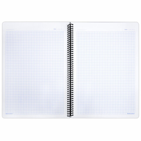 Тетрадь обложка пластик, А4, 80 л., спираль пластик, клетка, BRAUBERG "Metropolis", черный, 404742 - фото 3