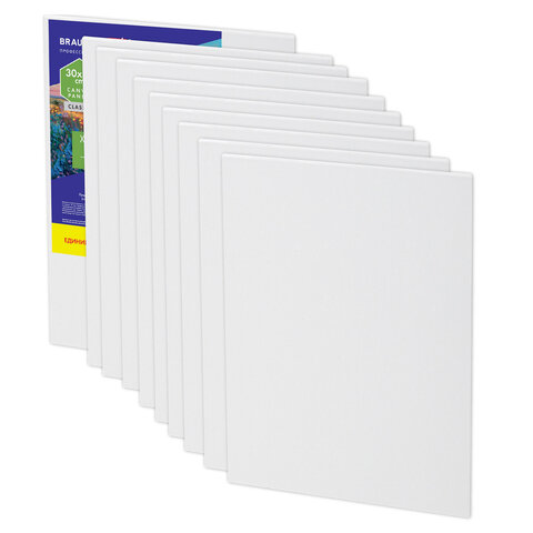 Холсты на картоне НАБОР 10 штук (30х40 см), хлопок, грунт, 280 г/м2, BRAUBERG ART CLASSIC, 192659 - фото 6