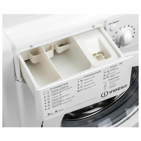 Стиральная машина INDESIT IWSB 5105, 1000 об/мин, 5 кг, фронтальная загрузка, 16 программ, белая, 869990629100 - фото 8