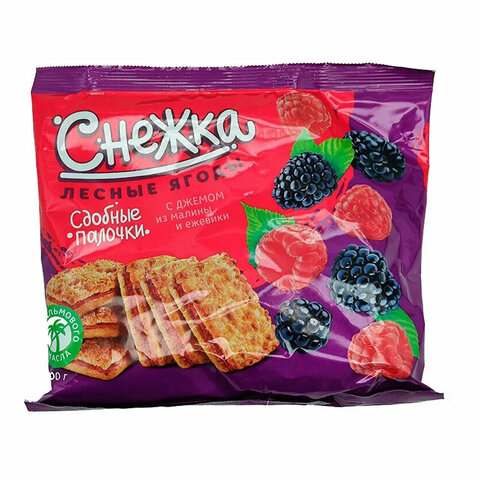 Сдобные палочки СНЕЖКА "Лесные ягоды" с джемом из малины и ежевики, 300 г Сдобные палочки СНЕЖКА "Лесные ягоды" с джемом из малины и ежевики, 300 г - фото 1