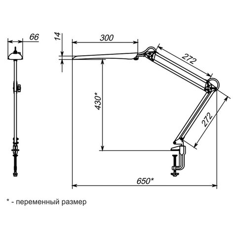 Настольная лампа светильник Гермес на струбцине, СВЕТОДИОДНАЯ, 8 Вт, чёрный - фото 8