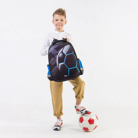 Ранец ЮНЛАНДИЯ EXTRA с дополнительным объемом, 2 отделения, "Soccer ball", 38х29х18 см, 270677 - фото 9