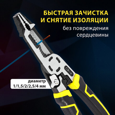 Плоскогубцы многофункциональные 15 в 1, 225 мм, CR-V – хромванадиевая сталь, ГРАНДМАСТЕР, PL-225, 671258 - фото 16