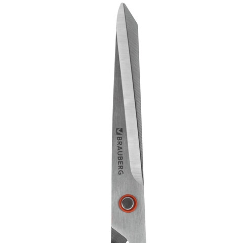 Ножницы BRAUBERG "Super black" 220 мм, черные, 3-сторонняя заточка, ручки из ABS-пластика, 238855 - фото 4