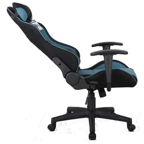 Кресло компьютерное BRABIX "GT Racer GM-100", две подушки, ткань, черное/голубое, 531818 - фото 6