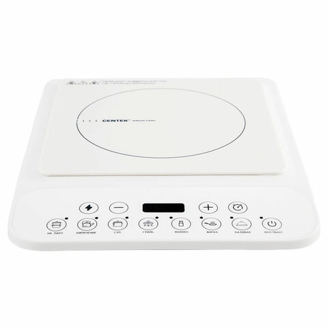 Настольная индукционная плита CENTEK CT-1517, 2000 Вт, 7 программ, электронное управление, белая, CT-1517 White - фото 2