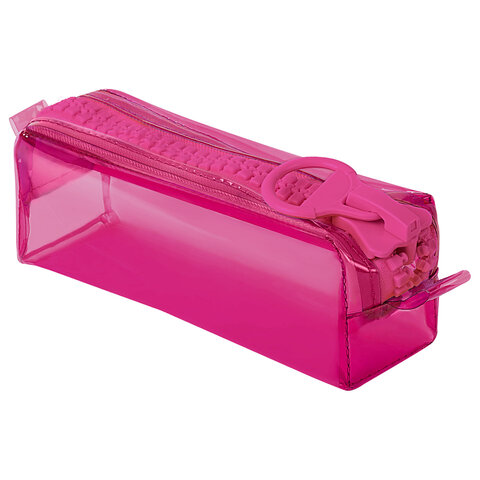 Пенал BRAUBERG с объемной "тракторной" молнией, 1 отделение, ПВХ, 22х8х6,5 см, "Ultra pink", 272340 - фото 1