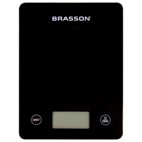 Весы кухонные УМНЫЕ BRASSON (БРАССОН) KS-22D, до 10 кг, КБЖУ, приложение, стекло, черные, 458446 - фото 1
