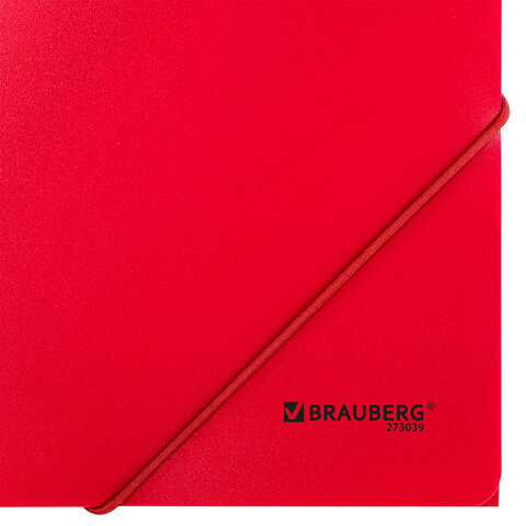 Папка на резинках А4 BRAUBERG UNIVERSAL, красная, до 300 листов, 0,5 мм, 273039 - фото 5