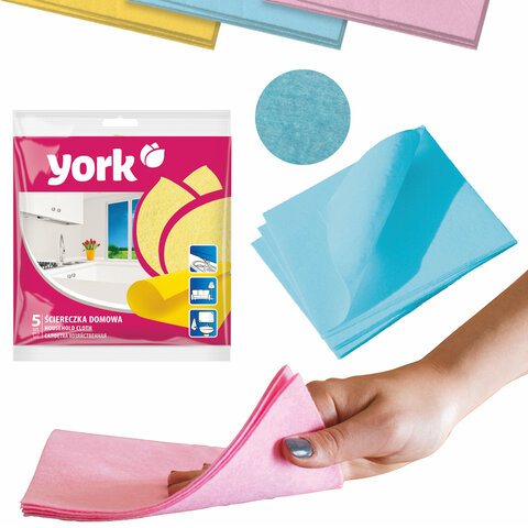 Салфетки ВИСКОЗНЫЕ универсальные, 35х35 см, КОМПЛЕКТ 5 шт., 85 г/м2, YORK, 20020 - фото 9