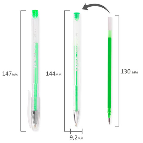 Ручки гелевые BRAUBERG "Jet", НАБОР 6 ЦВЕТОВ, НЕОНОВЫЕ, узел 0,7 мм, линия письма 0,5 мм, 141034 - фото 8