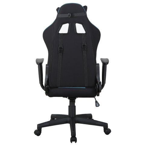 Кресло компьютерное BRABIX "GT Racer GM-100", две подушки, ткань, черное/голубое, 531818 - фото 8