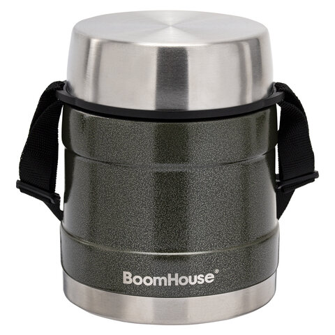 Термос 1 л для еды/напитков с широким горлом, BOOMHOUSE (БУМХАУС) RIBBED, контейнер, нержавеющая сталь SUS304, 700322 - фото 2