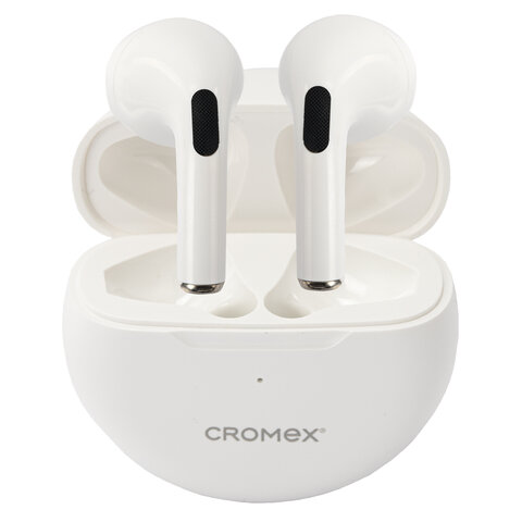 Наушники беспроводные TWS вкладыши с микрофоном CROMEX (КРОМЕКС) EP-T28W, Bluetooth 5.4, белые, 514121 - фото 8