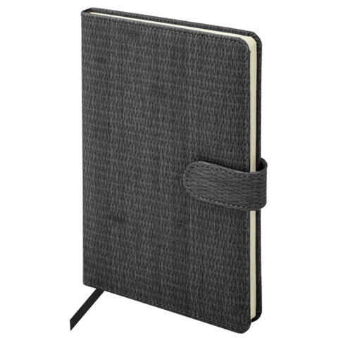 Еженедельник датированный 2026 А5 145х215 мм, BRAUBERG "Augustus", под кожу, черный, 117161 - фото 1