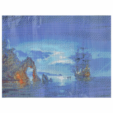 Картина стразами (алмазная мозаика), 30х40 см, ОСТРОВ СОКРОВИЩ "Лунная ночь", без подрамника, 663856 - фото 5