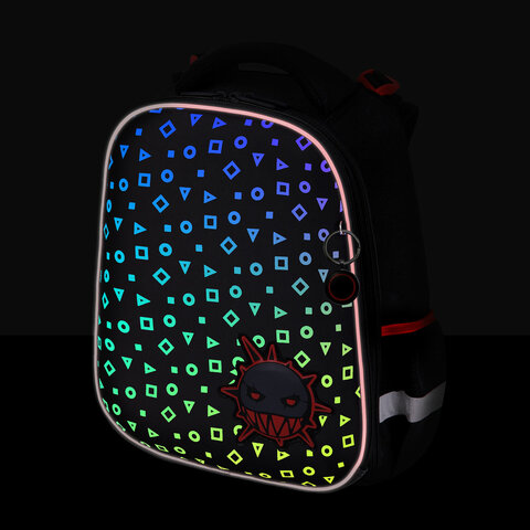 Ранец BRAUBERG LUMINOUS, 2 отделения, с брелоком, "Danger", СВЕТЯЩИЙСЯ РИСУНОК, 38х29х16 см, 272069 - фото 9