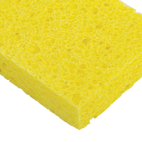 Губки для посуды 110х70х20 мм, ЦЕЛЛЮЛОЗНЫЕ, КОМПЛЕКТ 5 штук, желтые, LAIMA, 700259 - фото 5